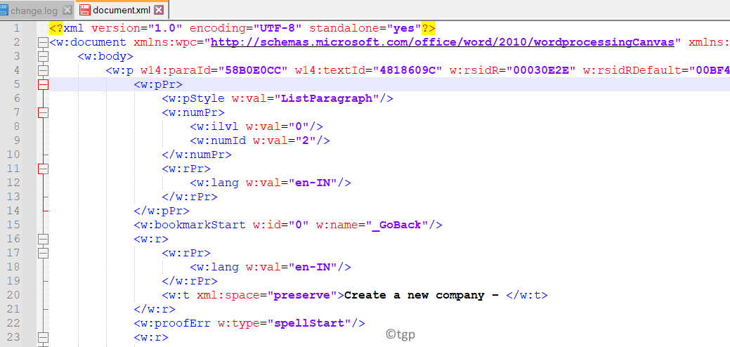 Arquivo formatado em Xml mín.