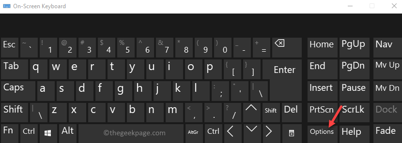 Опции на екранната клавиатура Мин