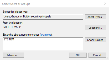 Valige Kasutajad või Grupid Windows Exploreri otsing ei tööta