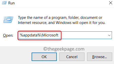 Spustite aplikáciu Appdata Microsoft Min