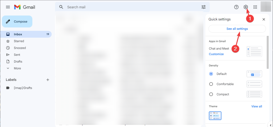 Nustatymai Peržiūrėkite visus nustatymus – integruokite „chatgpt“ su „Gmail“.
