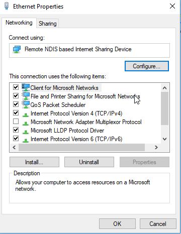 deling af filer og printere til Microsoft-netværk har ikke adgang til delt mappe