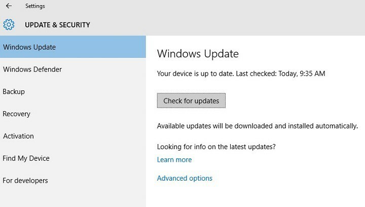 Senaste Windows 10-versionen ger en ny Windows Update-ikon