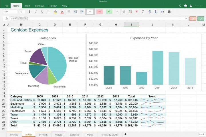 Excel Windows 10 App