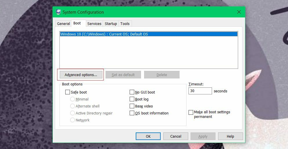 Erweiterte Option Boot Windows 10