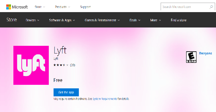 LyftはWindows10PCと携帯電話に搭載されています