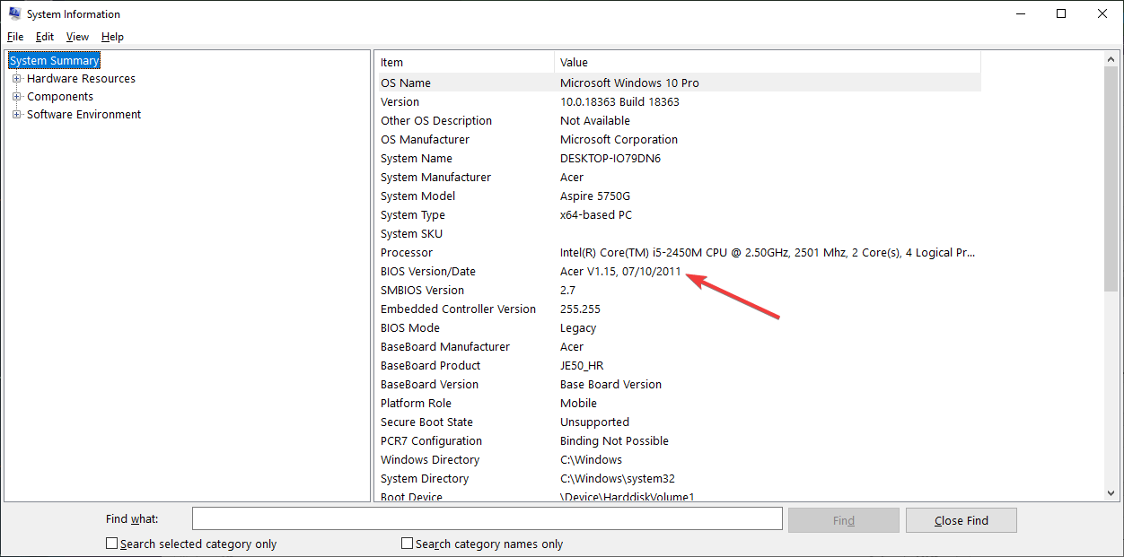 Dell Check BIOS -versio