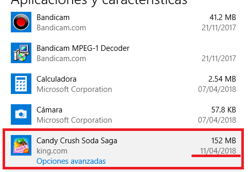 Windows 10 Candy Crush installiert