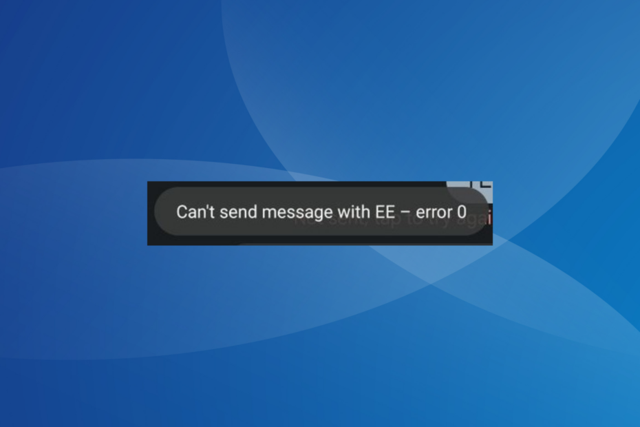 EE 0. hiba: Nem lehet üzenetet küldeni [Javítási útmutató]