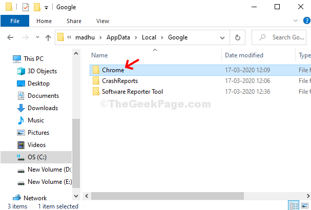 Google-kansio Chrome kaksoisnapsauta