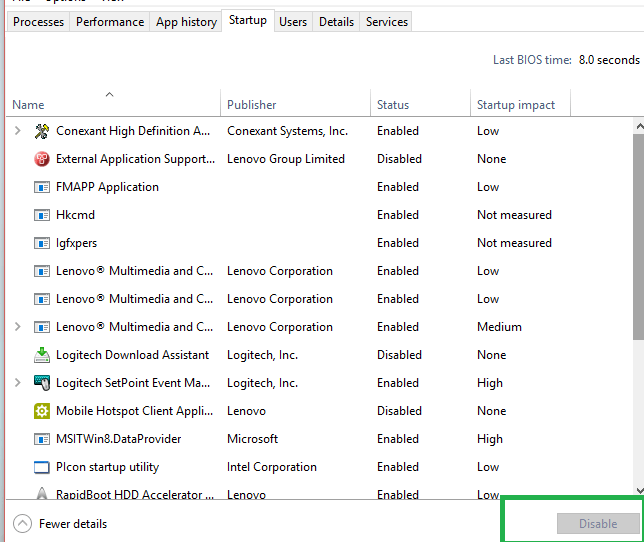 Startobjekte deaktivieren Windows 10