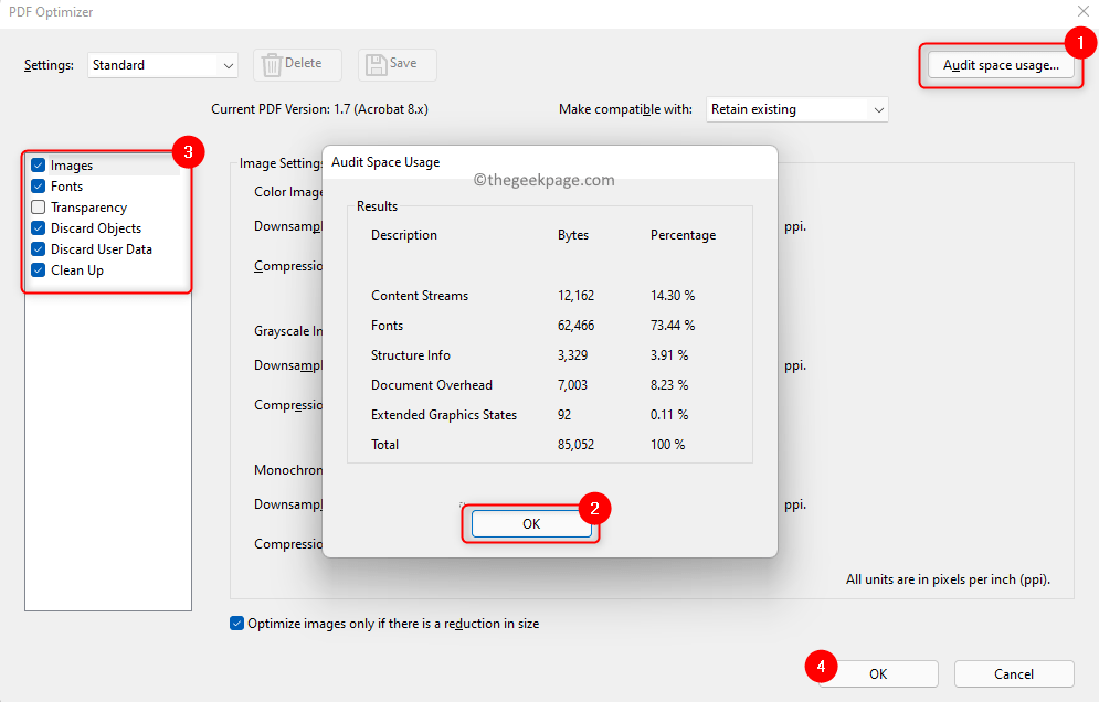 Adobe Pdf Optimizer -tarkastustila Tee muutoksia Min