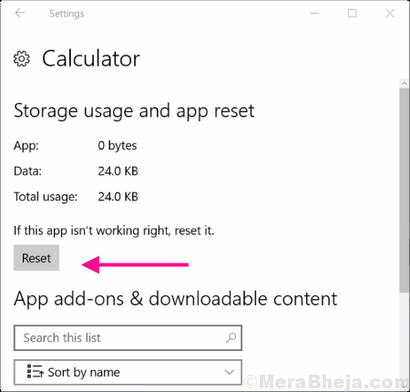 Réinitialiser la calculatrice Windows 10 ne fonctionne pas