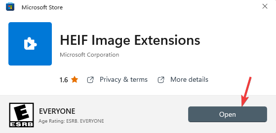 abrir extensões de imagem HEIF