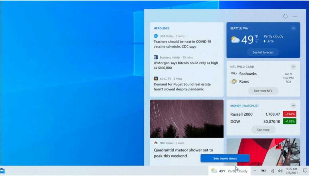 Die Windows 10-Taskleiste wird mit einer brandneuen Wetter-App geliefert