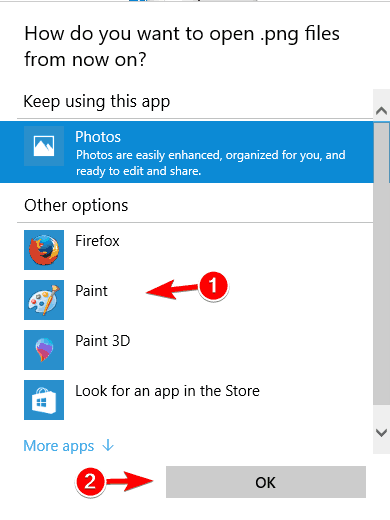 hur vill du öppna filen från och med nu png-miniatyrer som inte visar Windows 10