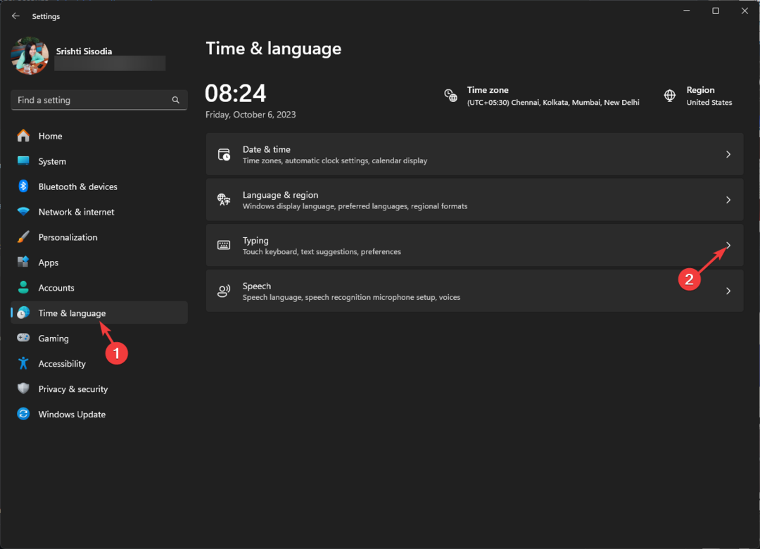 Время и язык и выберите «Ввод текста — отключить акценты на клавиатуре Windows 11».