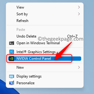 デスクトップその他のオプションを表示Nvidiaコントロールパネル最小