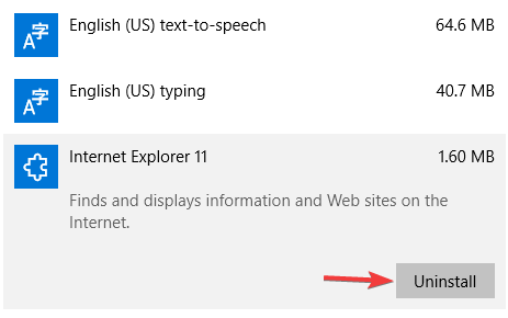 απεγκαταστήστε τον Internet Explorer 11