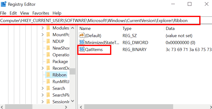 Nulstil File Explorer Quick Access Toolbar i Windows 10/11