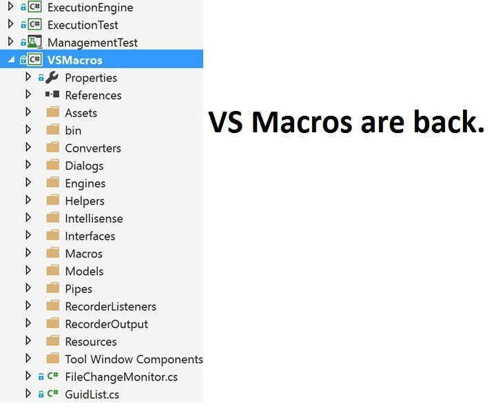 Οι προγραμματιστές επιβεβαιώνουν νέα έργα επέκτασης VS 2013+, επαναφέροντας το VSMacros