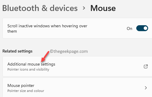 Configurações relacionadas ao mouse Configurações adicionais do mouse