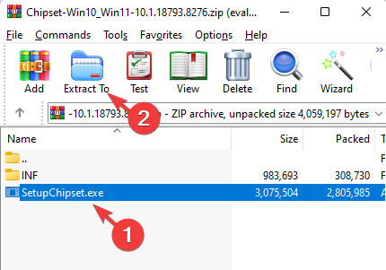 Extrahieren Sie die .exe-Datei auf den Desktop
