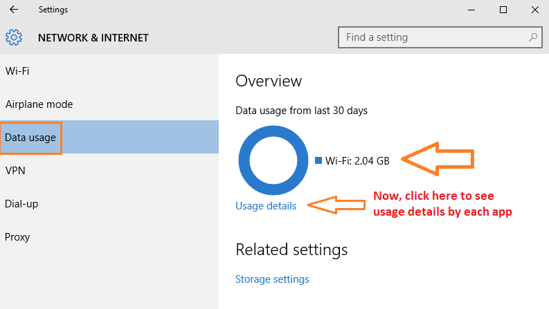 Windows 10에서 사용되는 인터넷 데이터를 보는 방법