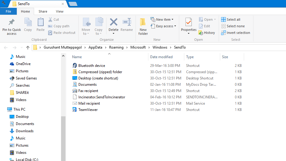 Cara membuka folder menggunakan Perintah Shell
