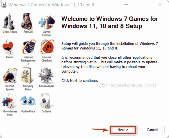 Tlačítko Další Windows7games 11zon