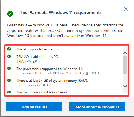 tšekk arvutisse Windows 11