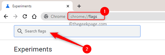 Флагове на адресната лента на Chrome Мин