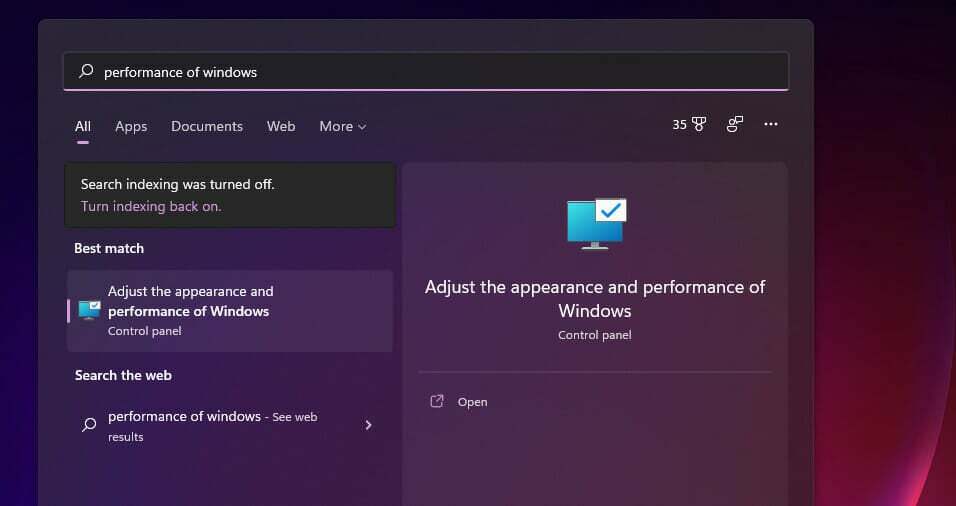 Windows-haun suorituskyky Windows 11 jäätyy jatkuvasti