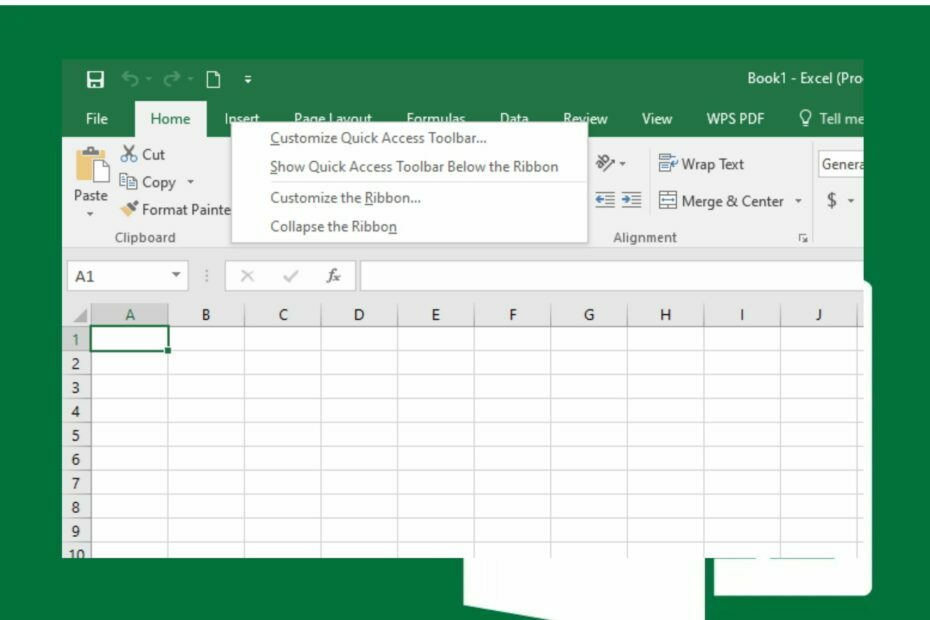 dostosuj pasek narzędzi szybkiego dostępu Excel