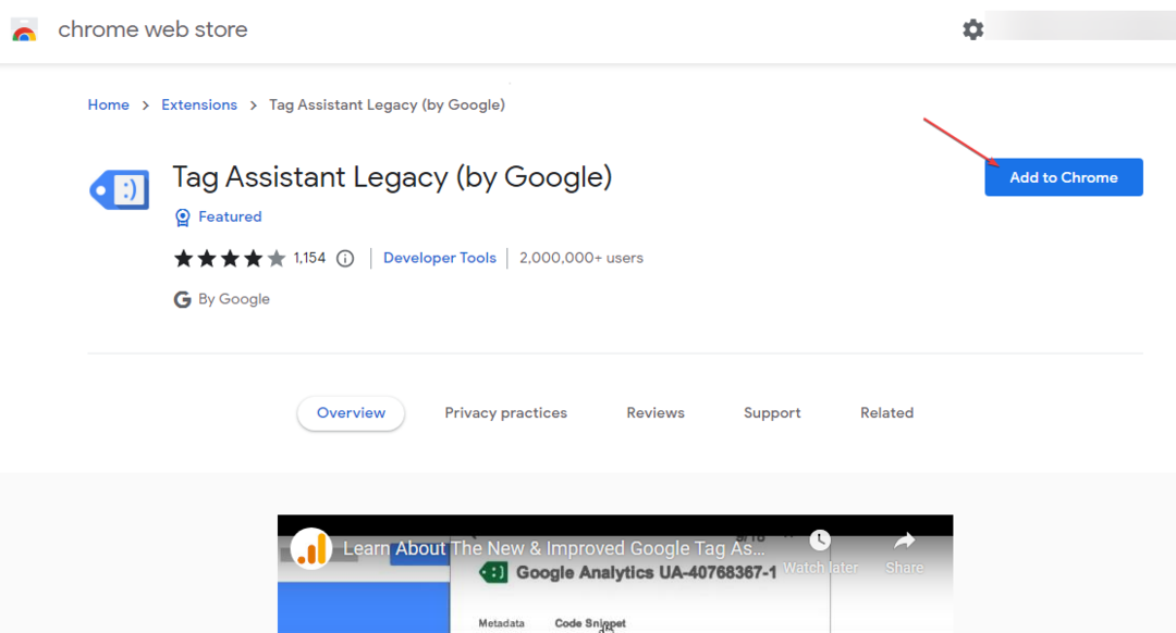 Google Tag Assistant Chrome -laajennus