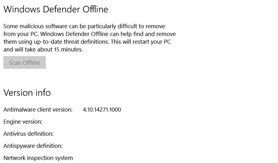 Тепер ви можете сканувати офлайн за допомогою Windows Defender у Windows 10