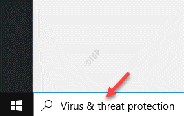 Starten Sie den Viren- und Bedrohungsschutz der Windows-Suchleiste Bar