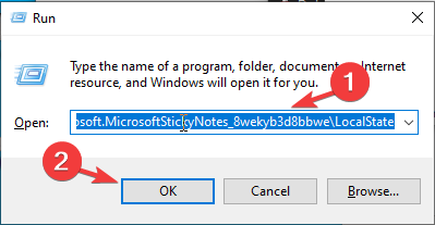 Kør Windows Sticky Notes Windows 10
