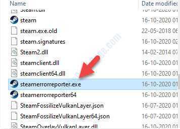 סייר הקבצים C כונן קבצי תוכנית (x86) Steam Steamreporter.exe
