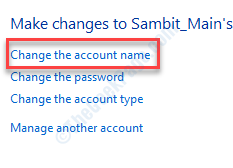 Cambiar el nombre de la cuenta