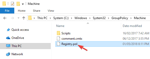 Registry.pol ei päivity