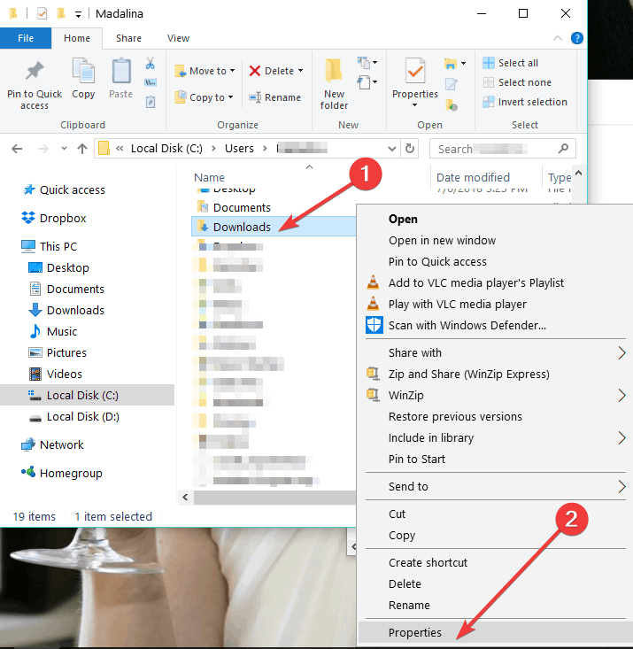 Descarcă folderul Windows 10