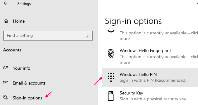 Windows Hello Pin