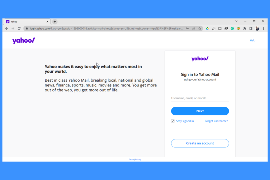 Yahoo pasts nedarbojas pārlūkā Chrome