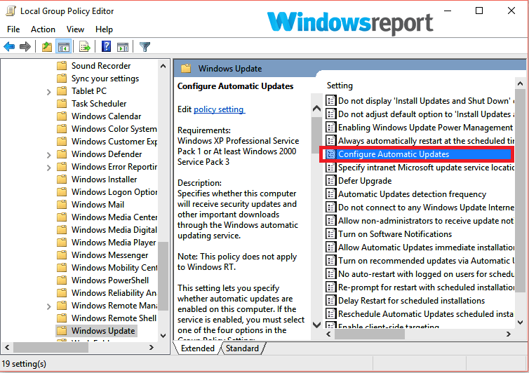 konfigurer automatiske opdateringer windows skal altid opdateres