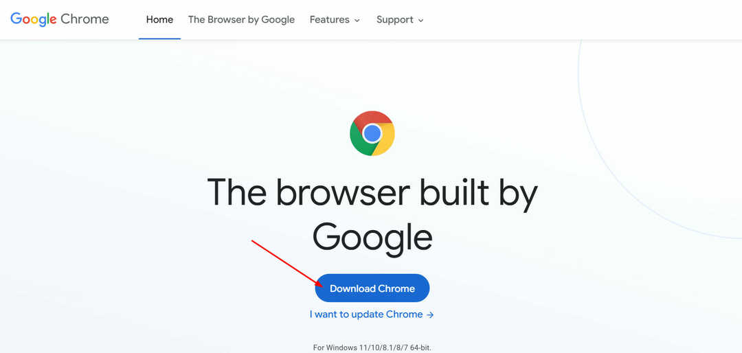 bouton de téléchargement Chrome