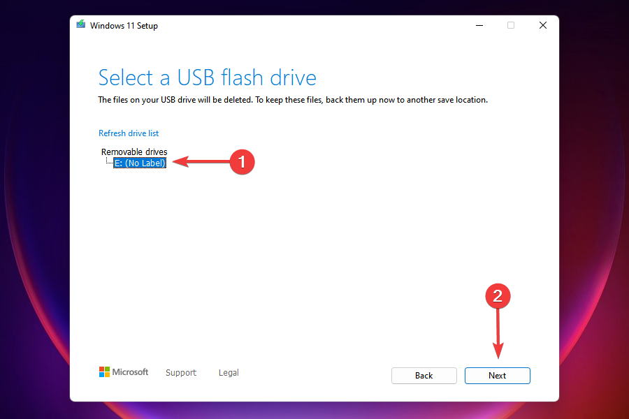 Escolha um flash USB 