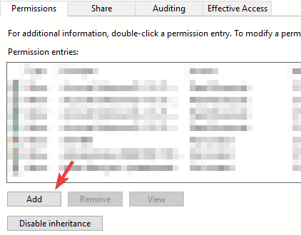 kullanıcı izinleri ekle Geçerli sahibi görüntülenemiyor