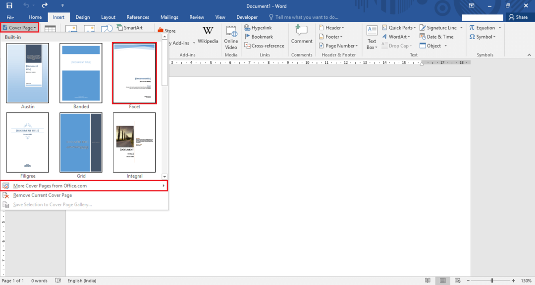 Как да създадете заглавна страница в Microsoft Word 2016