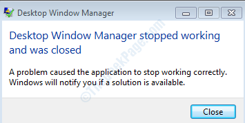 Windows Desktop Manager -virhe